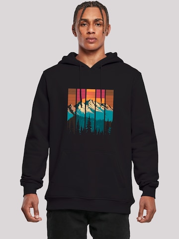 Sweat-shirt 'Berg Sonnenuntergang Retro' F4NT4STIC en noir : devant