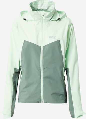 JACK WOLFSKIN Athletic Jacket in Green: front