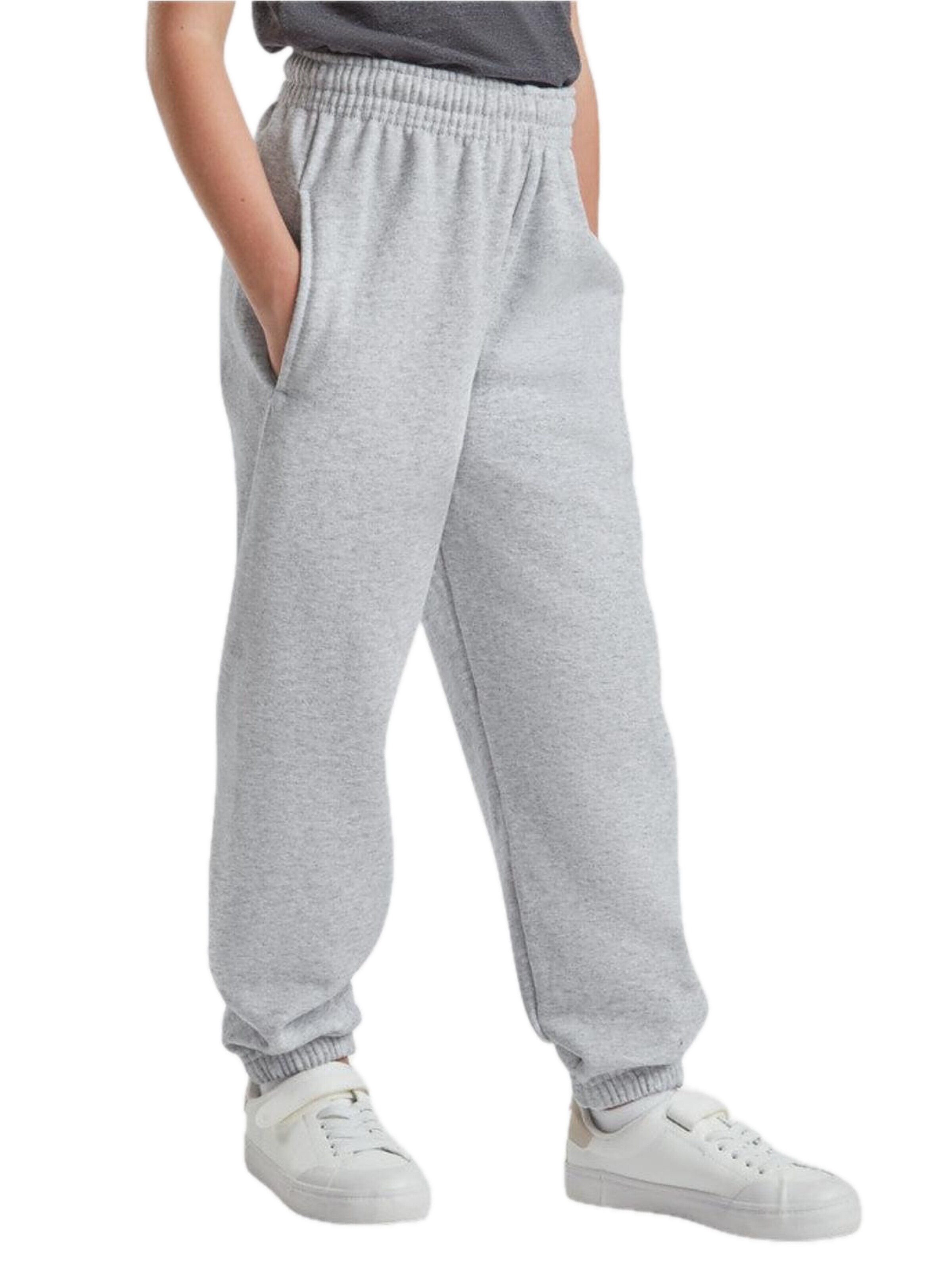 FRUIT OF THE LOOM Regular Broek 'Sweatpants with cuffs for kids' in Grijs