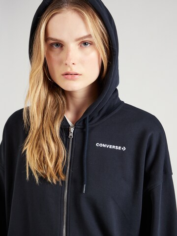 CONVERSE - Sudadera con cremallera en negro