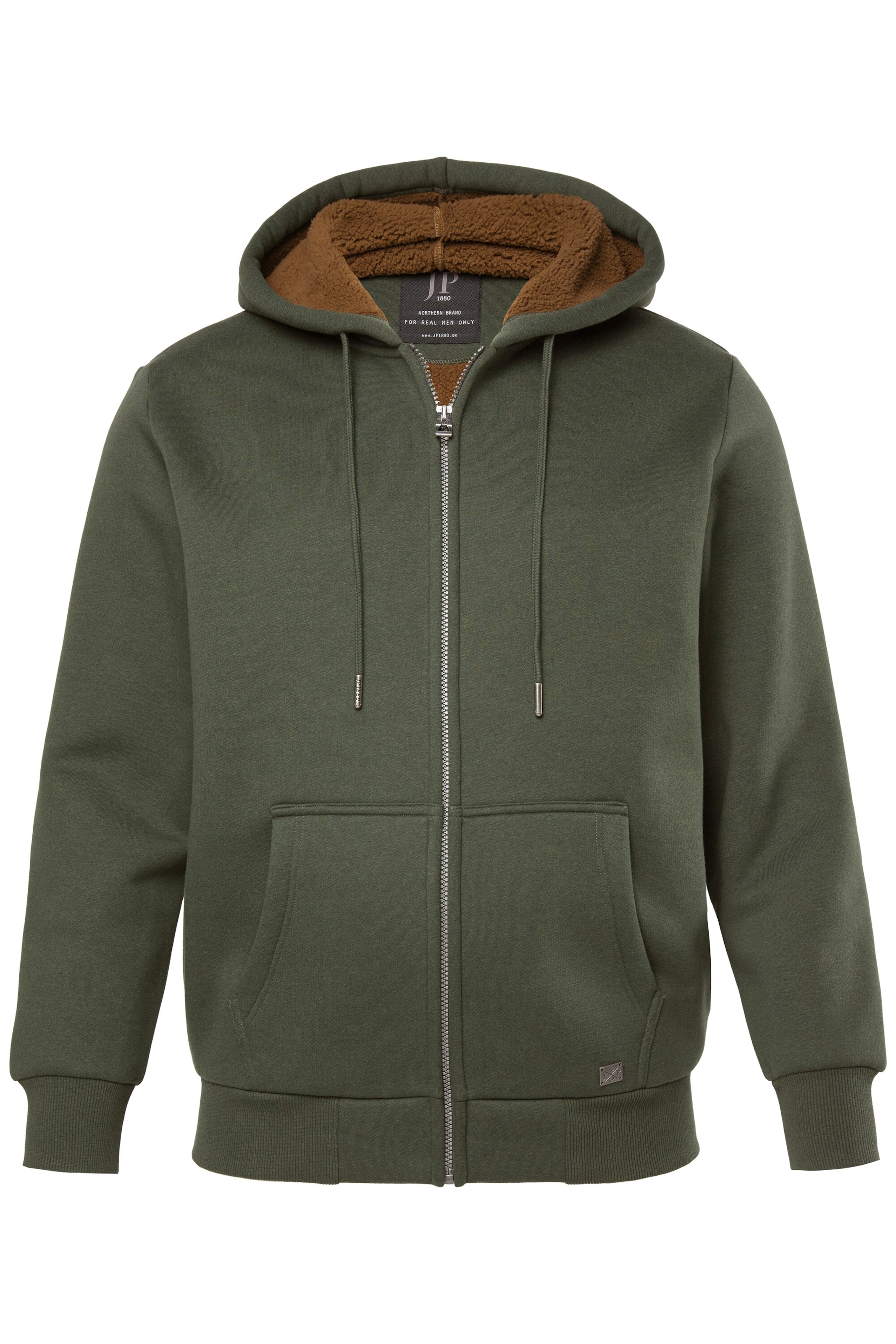 JP1880 Sweatjacke in Grün: Vorderseite