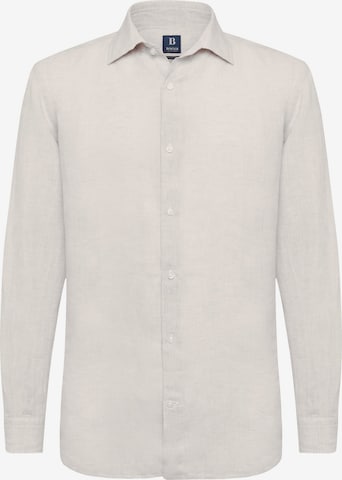 Boggi Milano Regular fit Business Shirt 'Closed Collar' in Beige: front