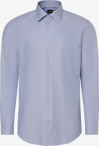 BOSS Black Slim fit Business Shirt in Blue: front