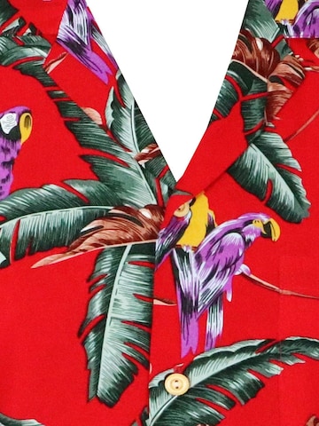 Paradise Found Regular fit Button Up Shirt 'Tom Selleck Jungle Bird' in Red