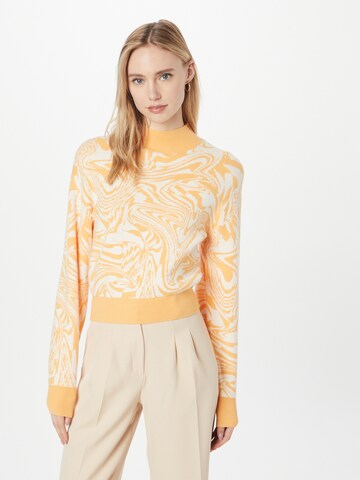 PIECES Sweater 'Mila' in Orange: front