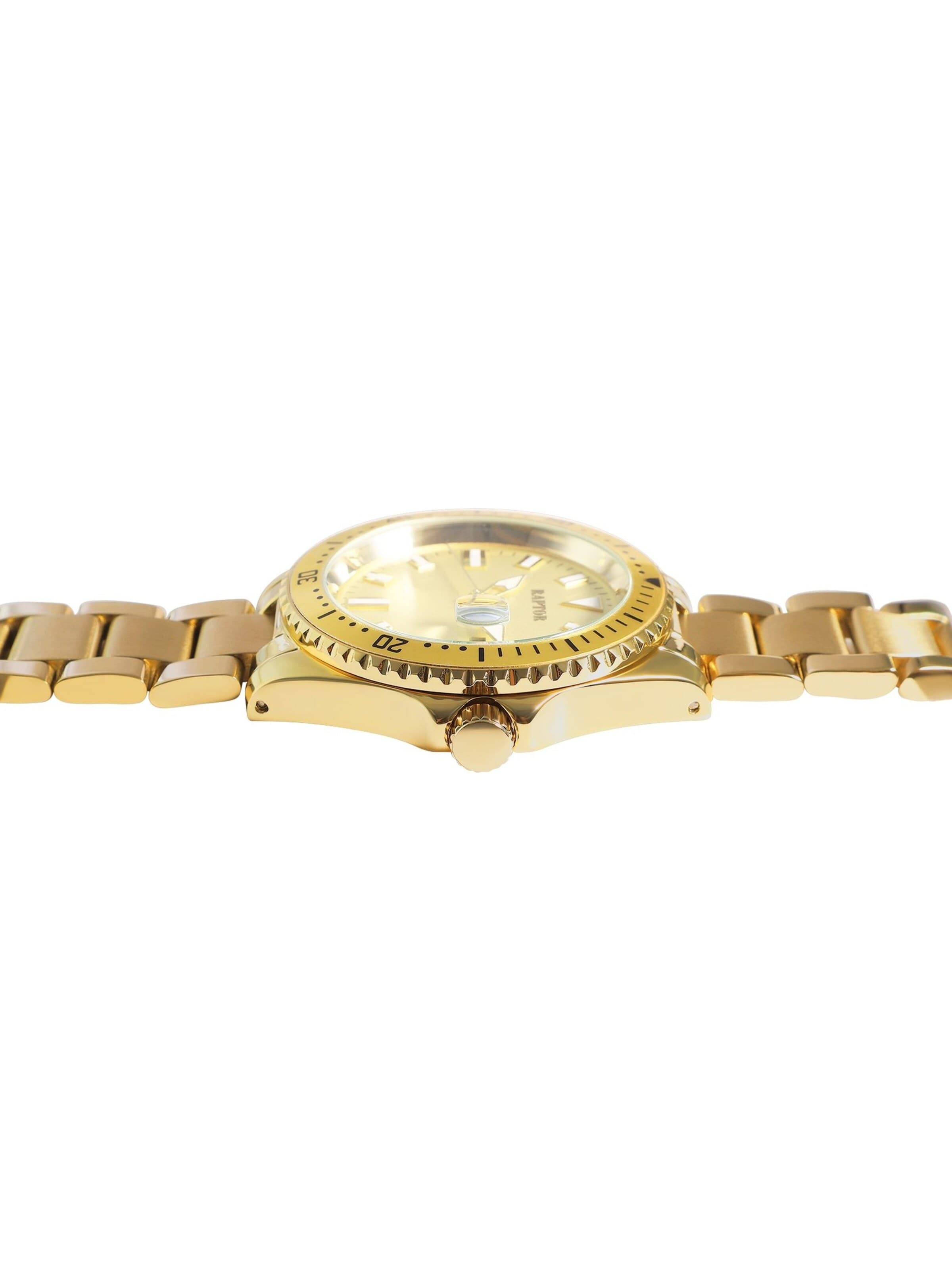 Raptor Analog Watch 'Serious, Datumsanzeige' in Gold