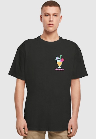 Merchcode Shirt 'Pina Colada' in Zwart: voorkant