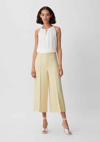 Loosefit Pantalon à plis comma casual identity en jaune