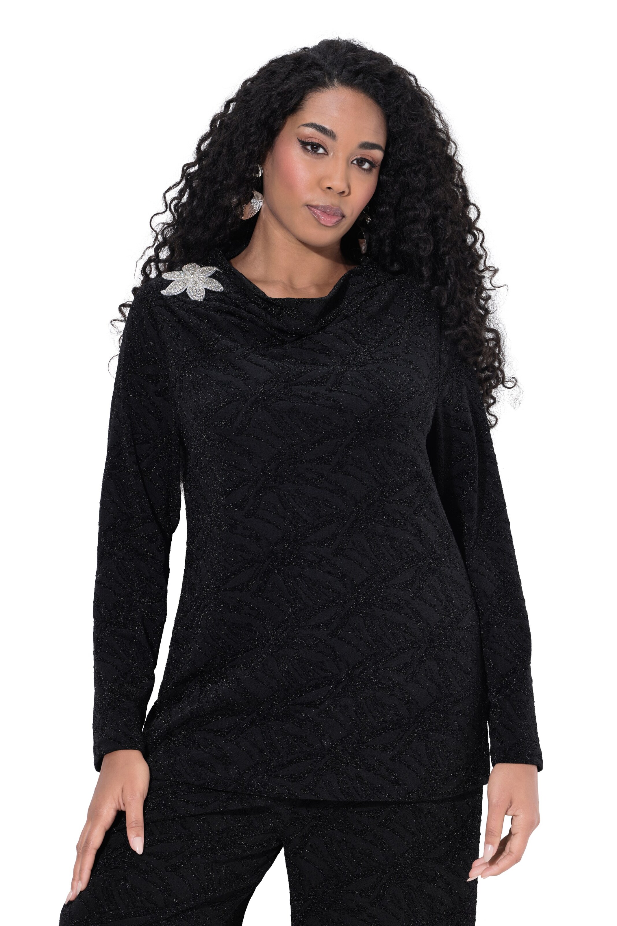 Ulla Popken Blouse in Zwart: voorkant