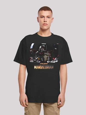 F4NT4STIC Shirt 'Star Wars The Mandalorian Child On Board' in Black: front