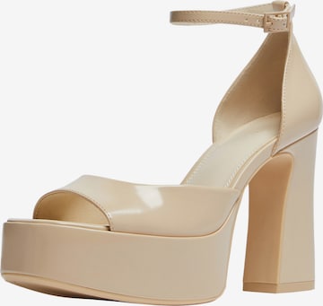 Bershka Strap Sandals in White: front