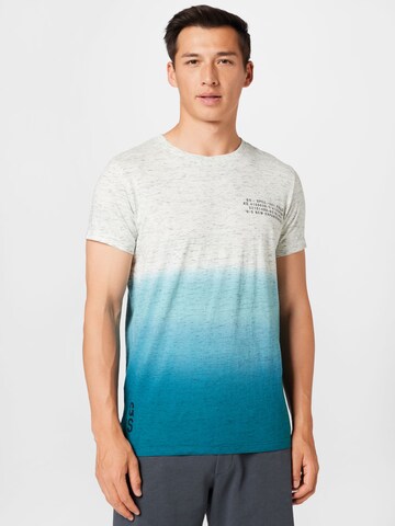 T-Shirt QS en bleu : devant