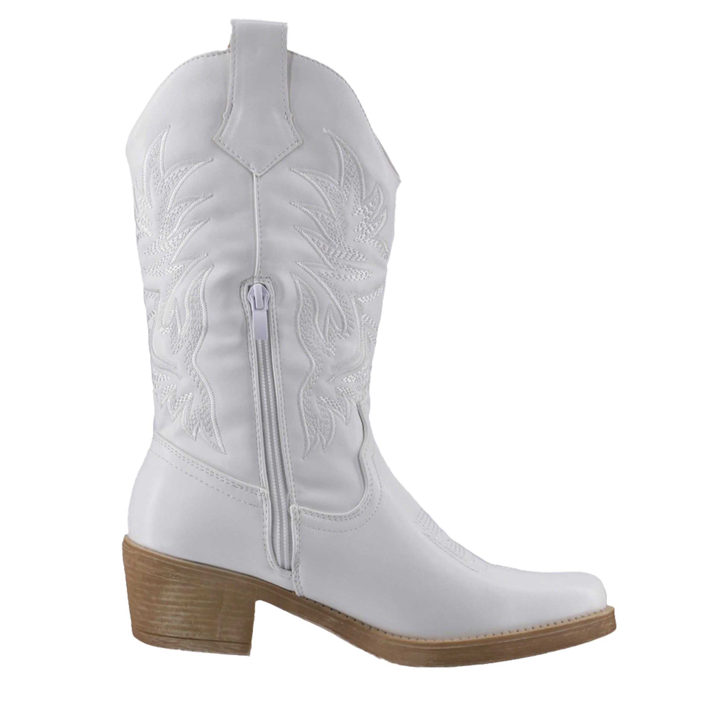 Bottes de cowboy Elara en blanc