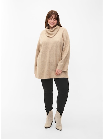 Zizzi Pullover 'Camilla' in Beige