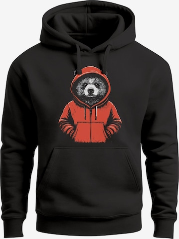 Neverless Sweatshirt 'Bear Hoodie' in Schwarz: Vorderseite