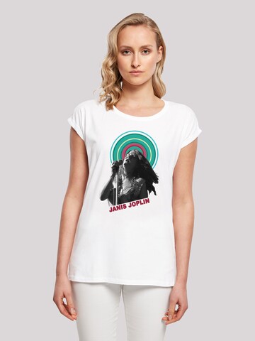 T-shirt 'Janis Joplin' F4NT4STIC en blanc : devant