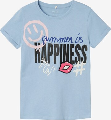 NAME IT Shirt 'AXINA HAPPY' in Blauw: voorkant