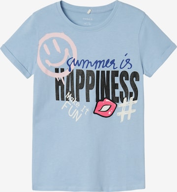 NAME IT Majica 'AXINA HAPPY' | modra barva: sprednja stran