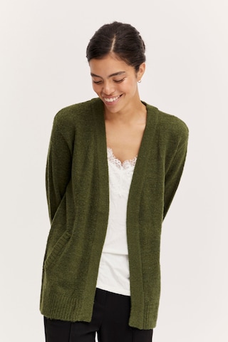 b.young Knit Cardigan in Green: front