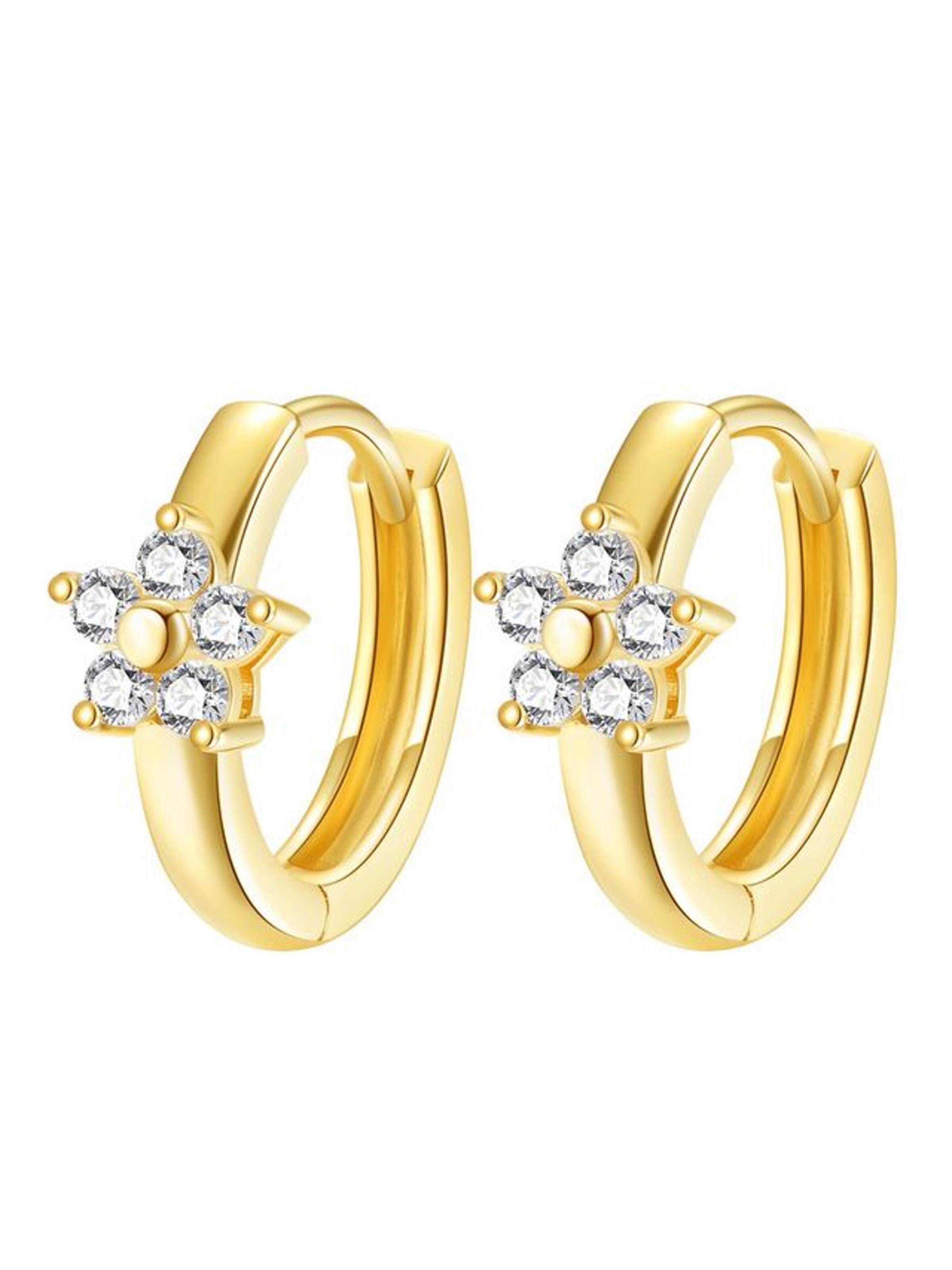 Dear Me Earrings 'Bloom Huggie' in Gold: front