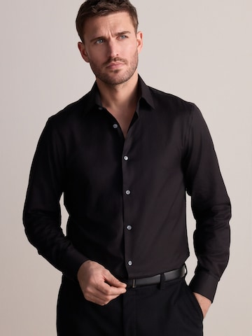 Next Slim Fit Риза в черно: отпред