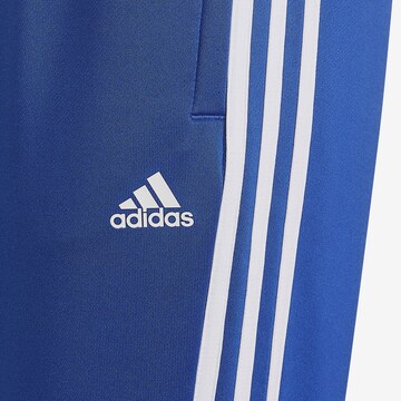 ADIDAS SPORTSWEAR Tapered Workout Pants 'Designed 2 Move 3-Stripes' in Blue