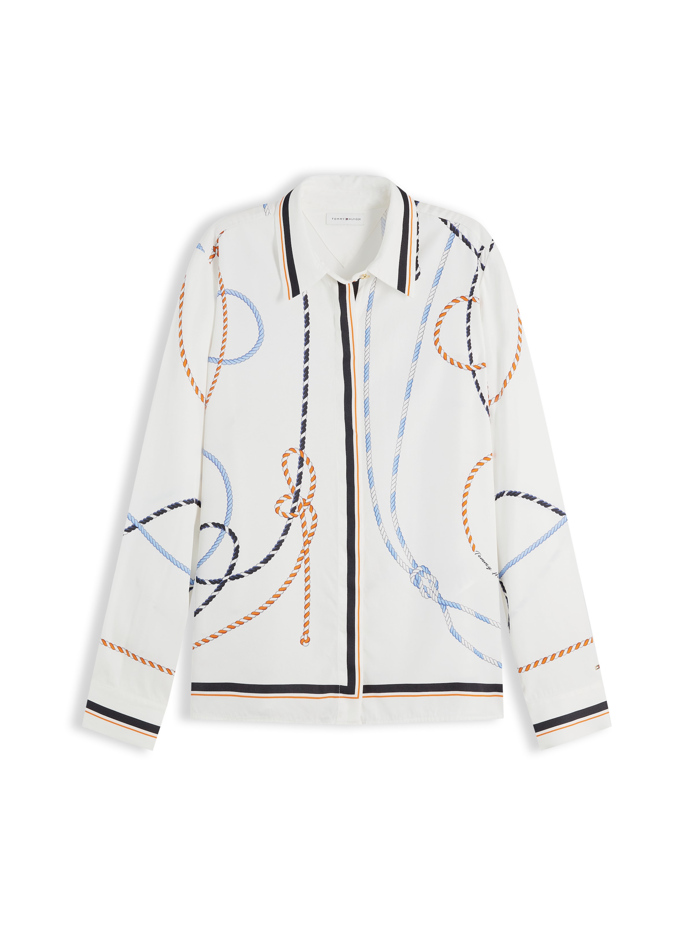 TOMMY HILFIGER Blūze, krāsa - tumši zils / aprikožu / balts, Preces skats