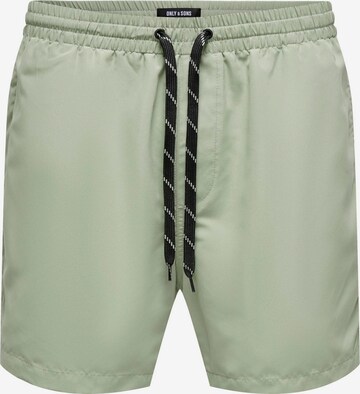 Only & Sons Board Shorts in Green: front