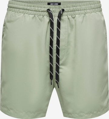 Only & Sons Board Shorts in Green: front