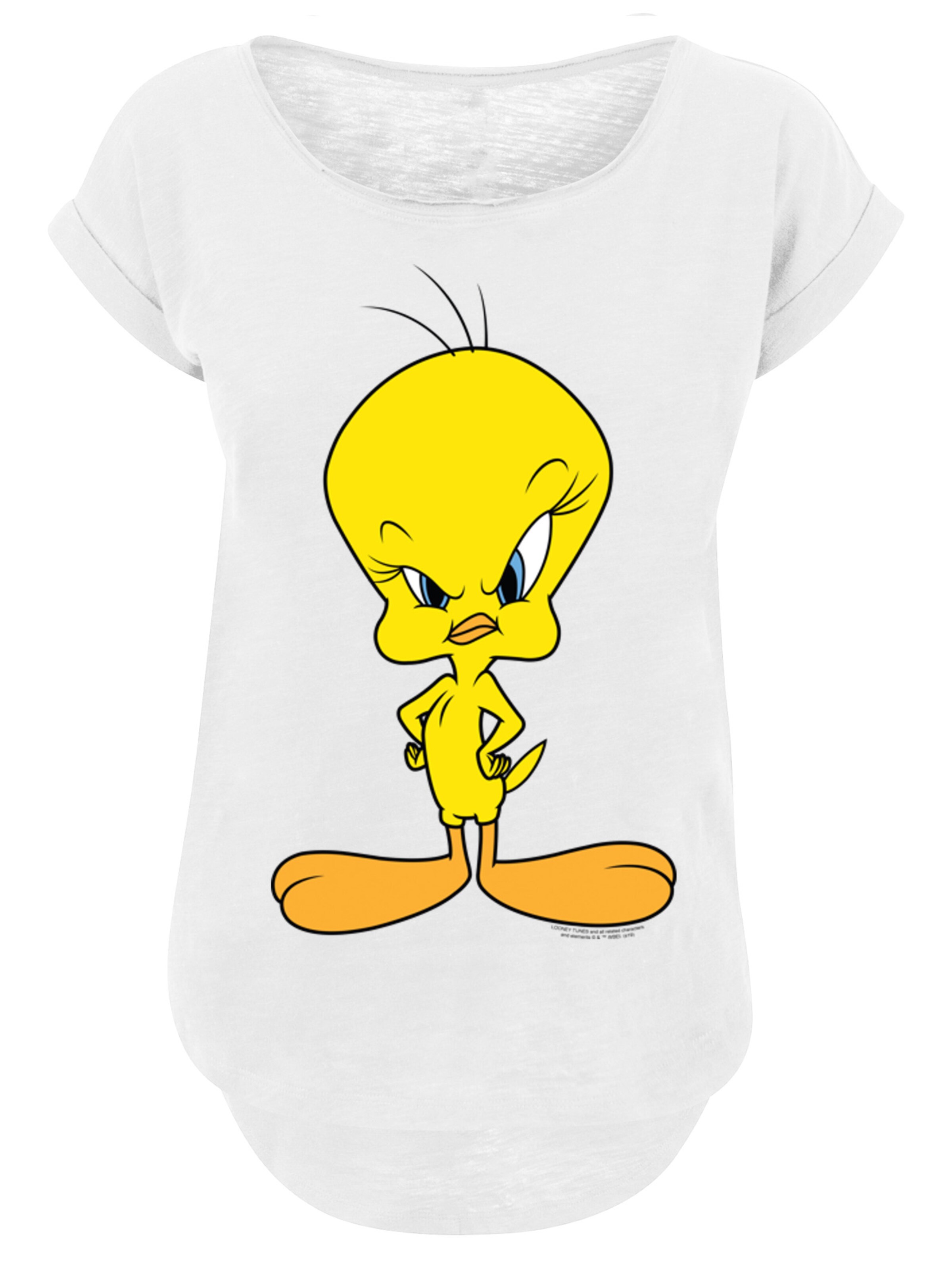 F4NT4STIC Shirt 'Looney Tunes Angry Tweety' in de kleur Geel / Oranje / Zwart / Wit, Productweergave