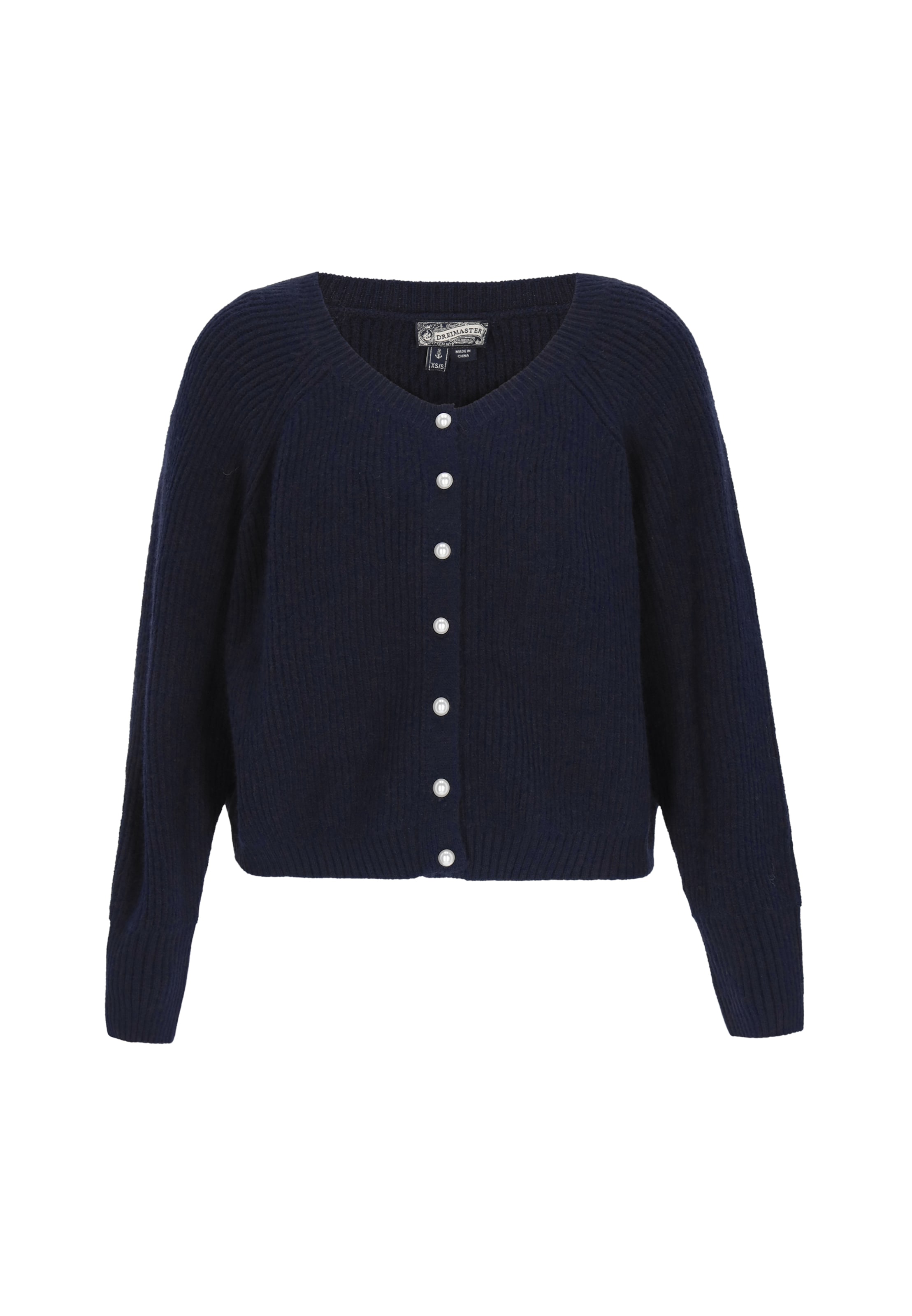 DreiMaster Vintage Υπερμεγέθη πλεκτή ζακέτα 'Vintage' σε μπλε: μπροστά