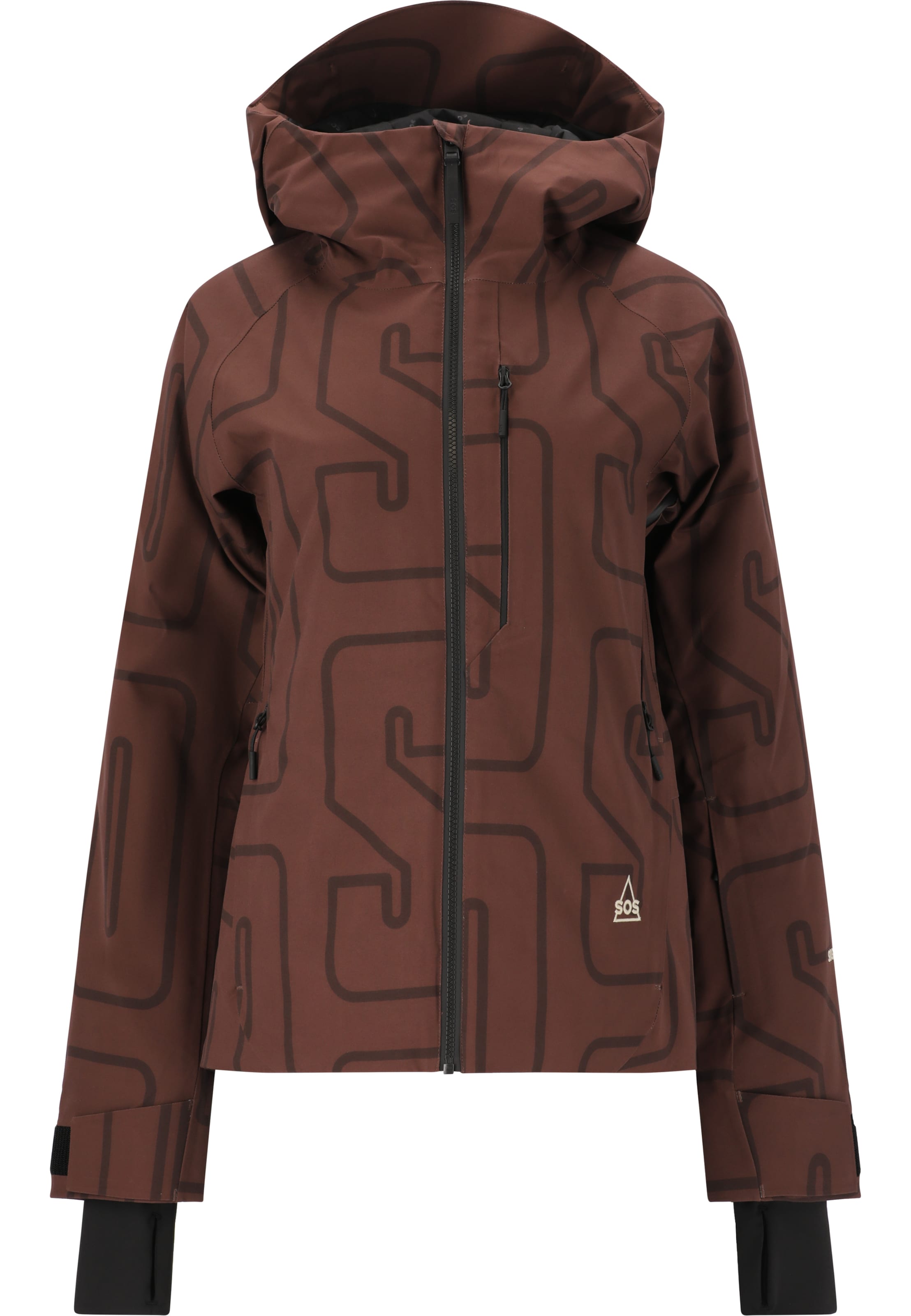 SOS Skijacke 'Cervinia' in Braun: Vorderseite