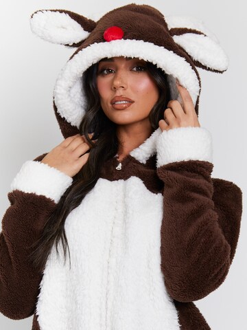 Loungeable Pajama 'Reindeer' in Brown
