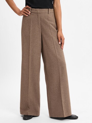 Marc O'Polo Wide leg Pantalon in Bruin: voorkant