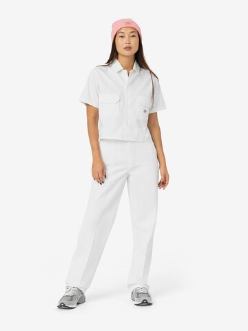 DICKIES - Regular Calças com vincos '874' em branco