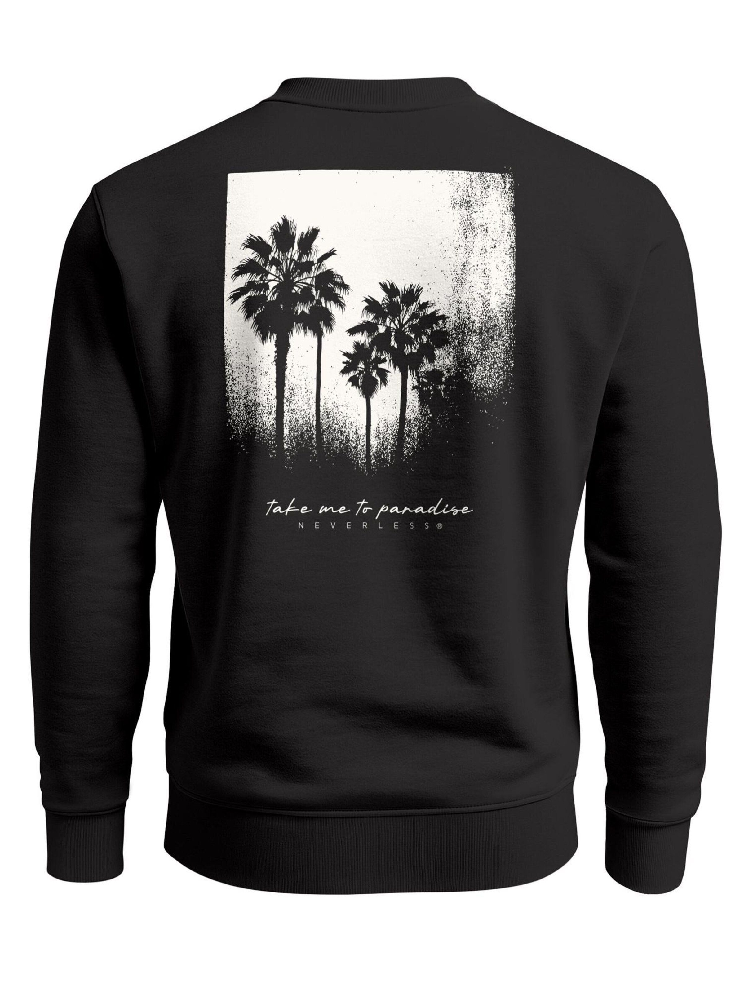 Neverless Sweatshirt 'Palmen' in Black