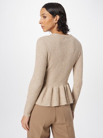 ONLY Sweter 'PEPLUM' w kolorze brązowy