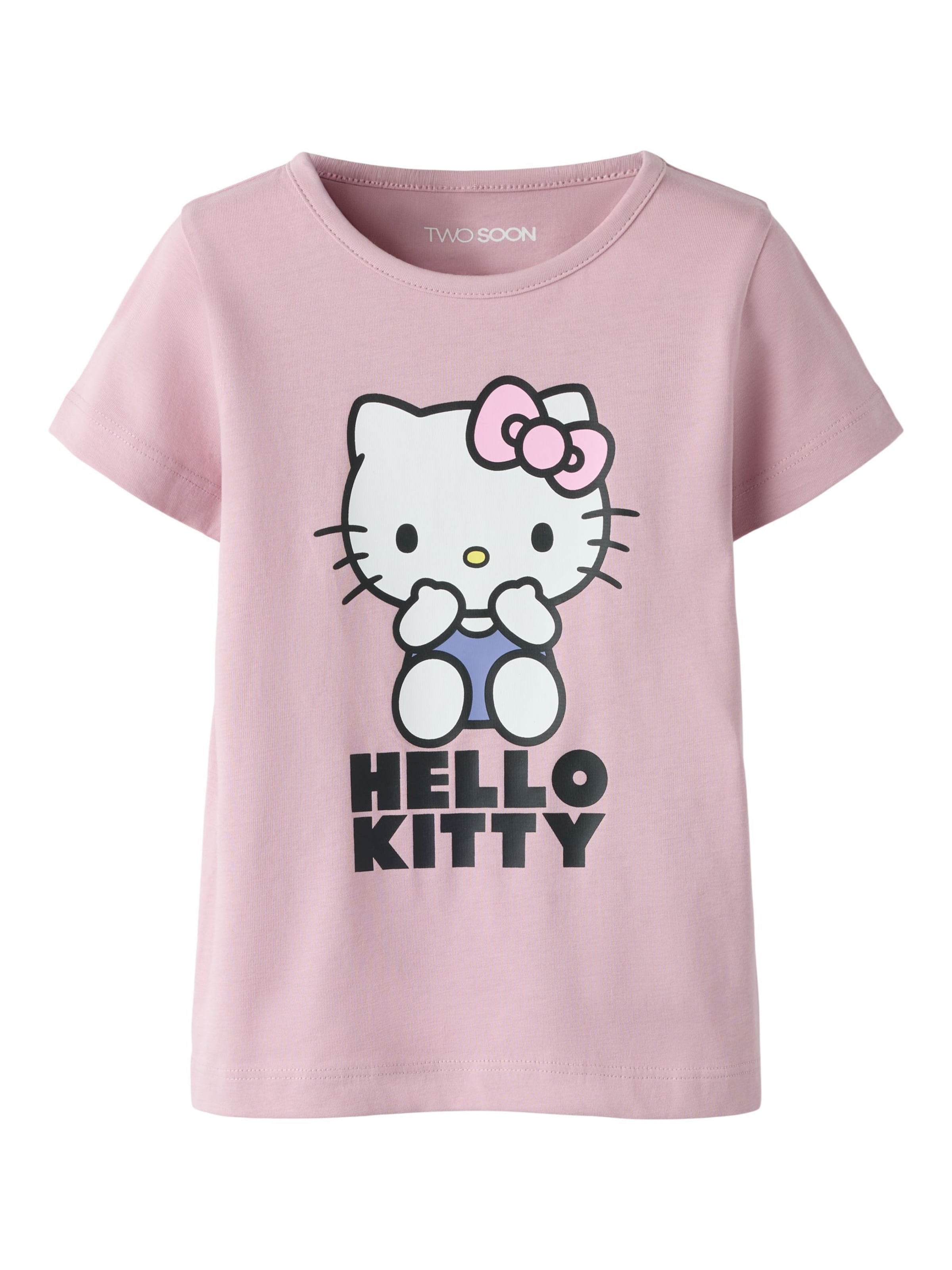 T-Shirt 'Hello Kitty' TWO SOON en violet : devant