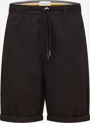 Regular Pantalon chino TOM TAILOR en noir : devant