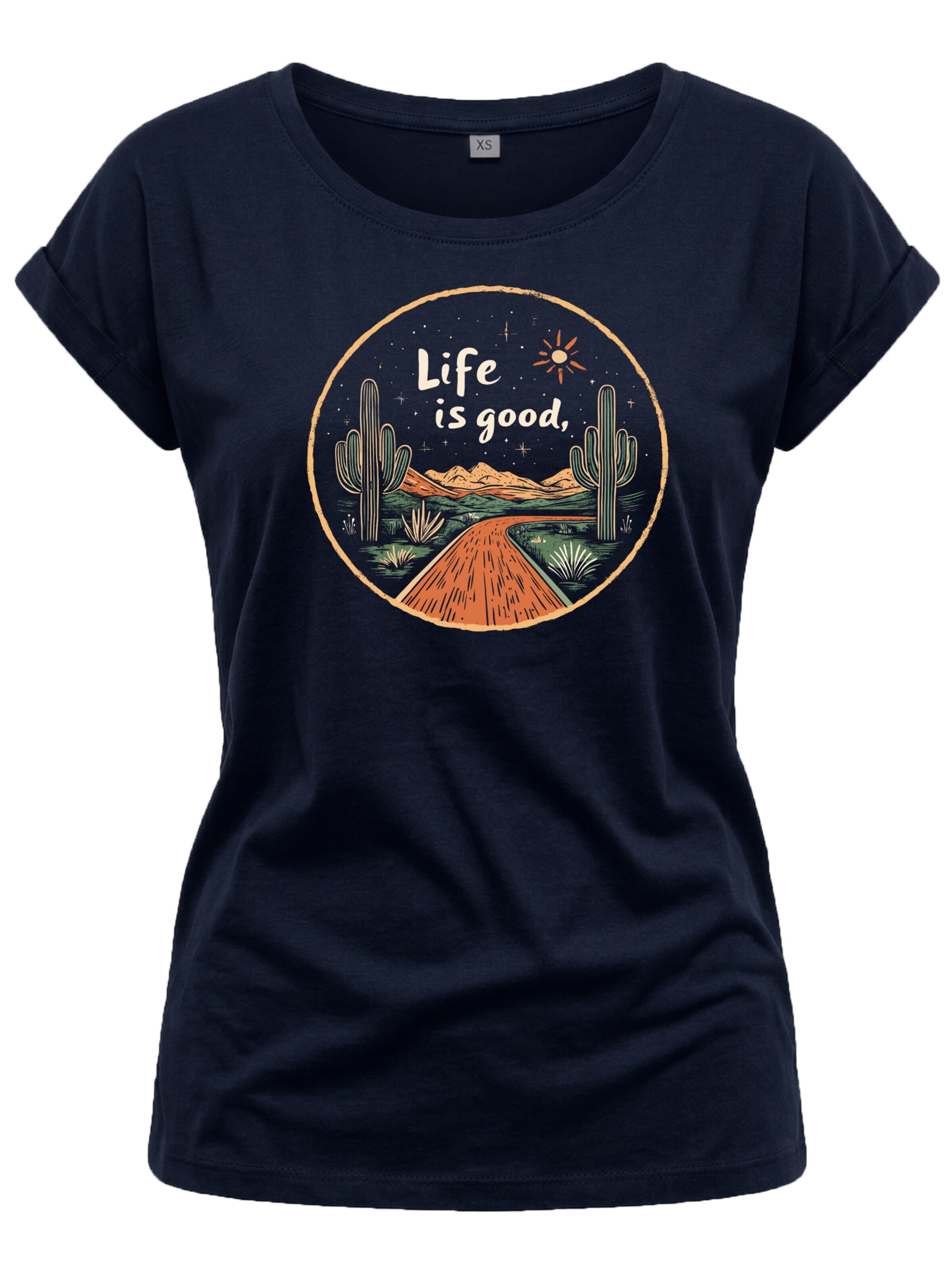 MAKAYA Shirt 'Life is good' in Blue: front