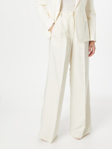 Weekend Max Mara Wide Leg Bukser med lægfolder 'AUSONIA' i beige: forside