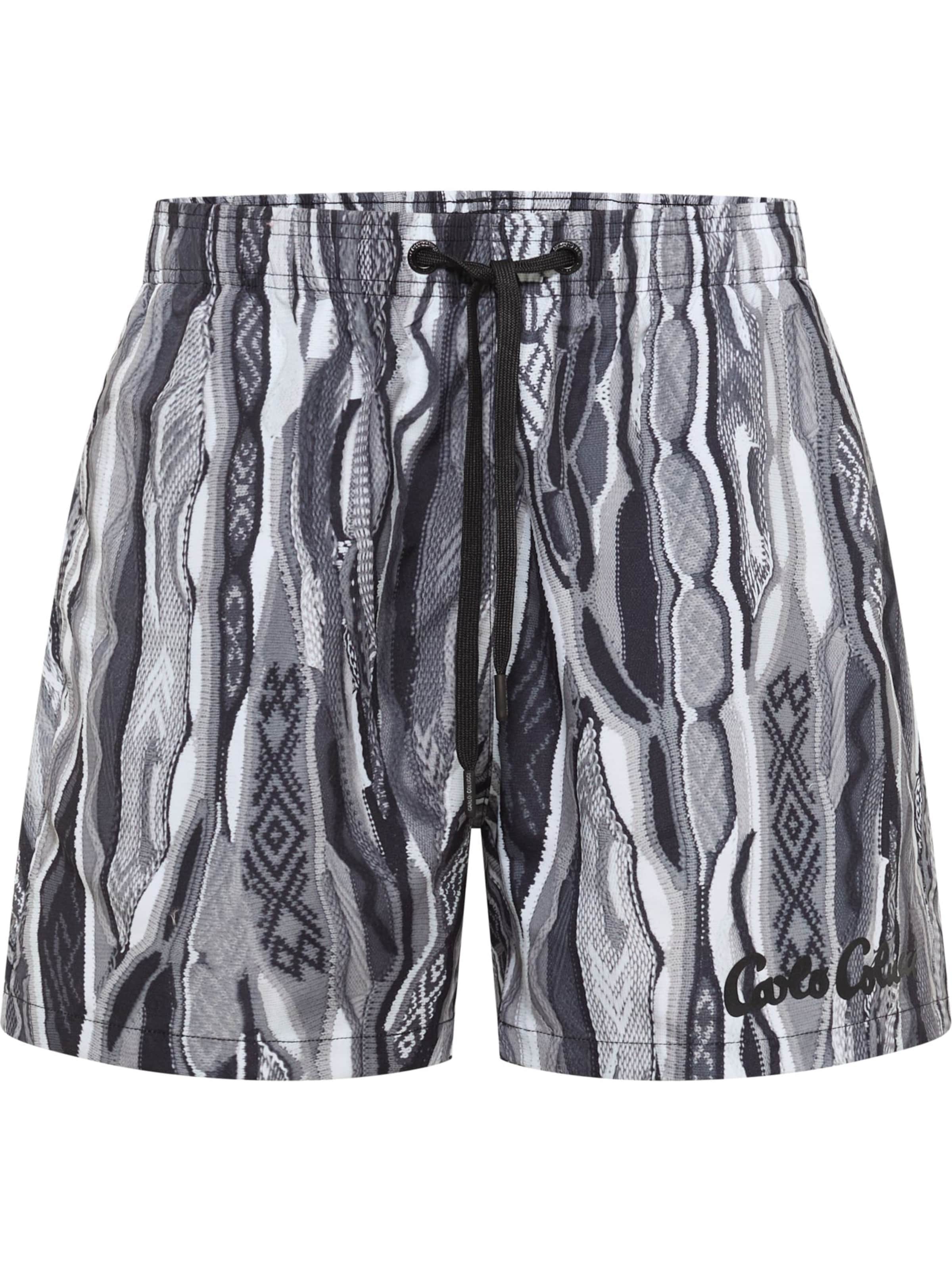 Carlo Colucci Badeshorts 'Federici' in Schwarz: Vorderseite
