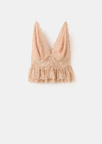 MANGO Top 'Amor' in Beige