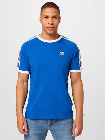 ADIDAS ORIGINALS Тениска '3-Stripes' в синьо: отпред