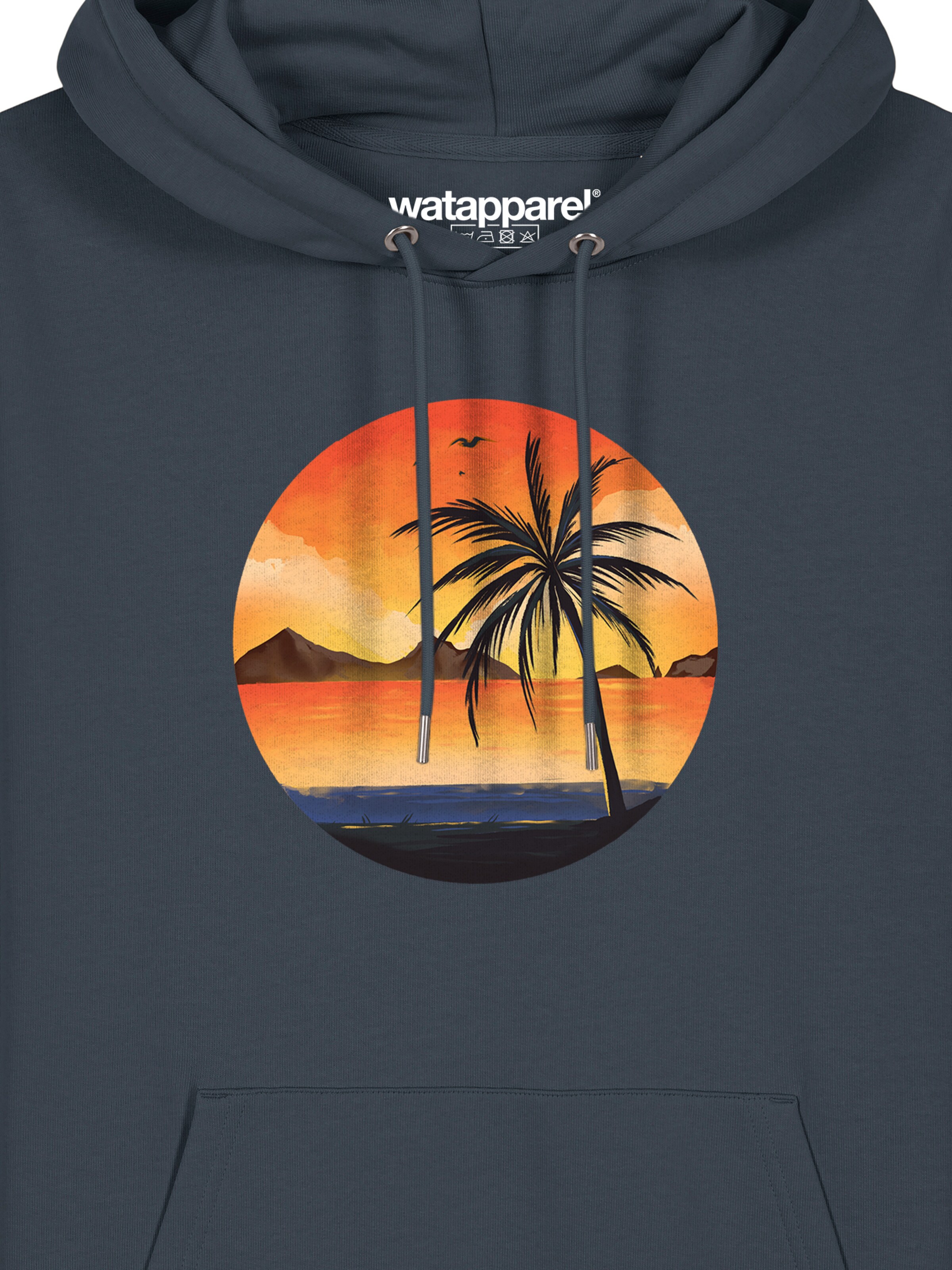 Felpa 'Sunset on palm beach' di Watapparel in grigio