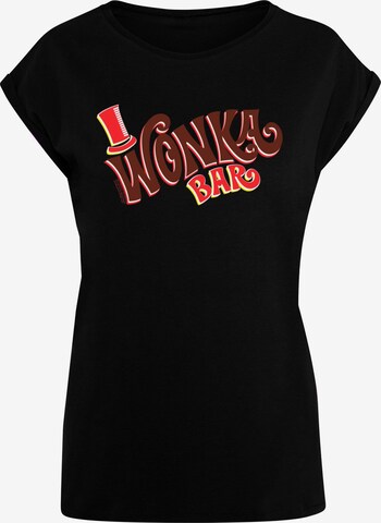 ABSOLUTE CULT Shirt 'Willy Wonka - Bar' in Zwart: voorkant