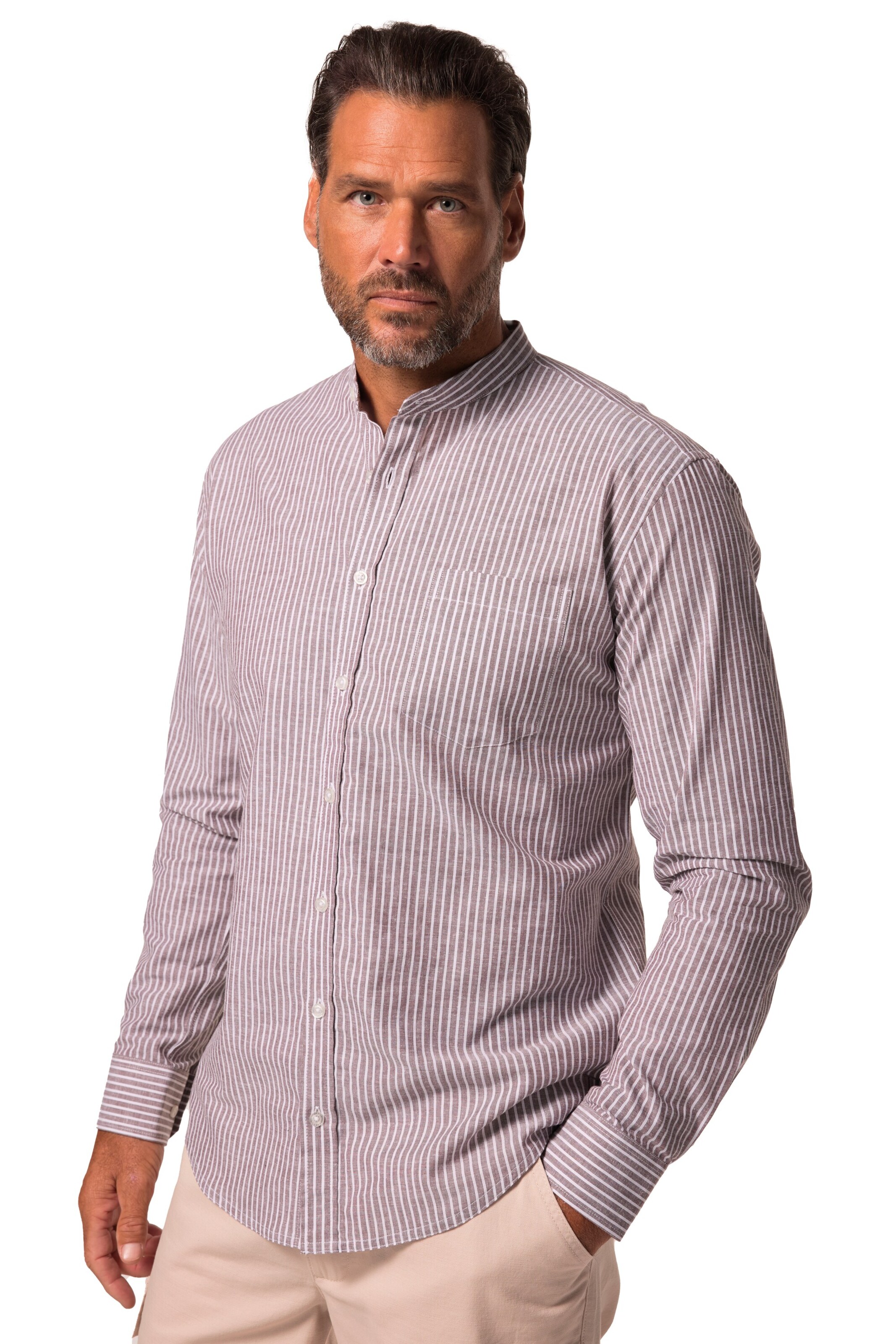 JP1880 Regular Fit Hemd in Braun: Vorderseite