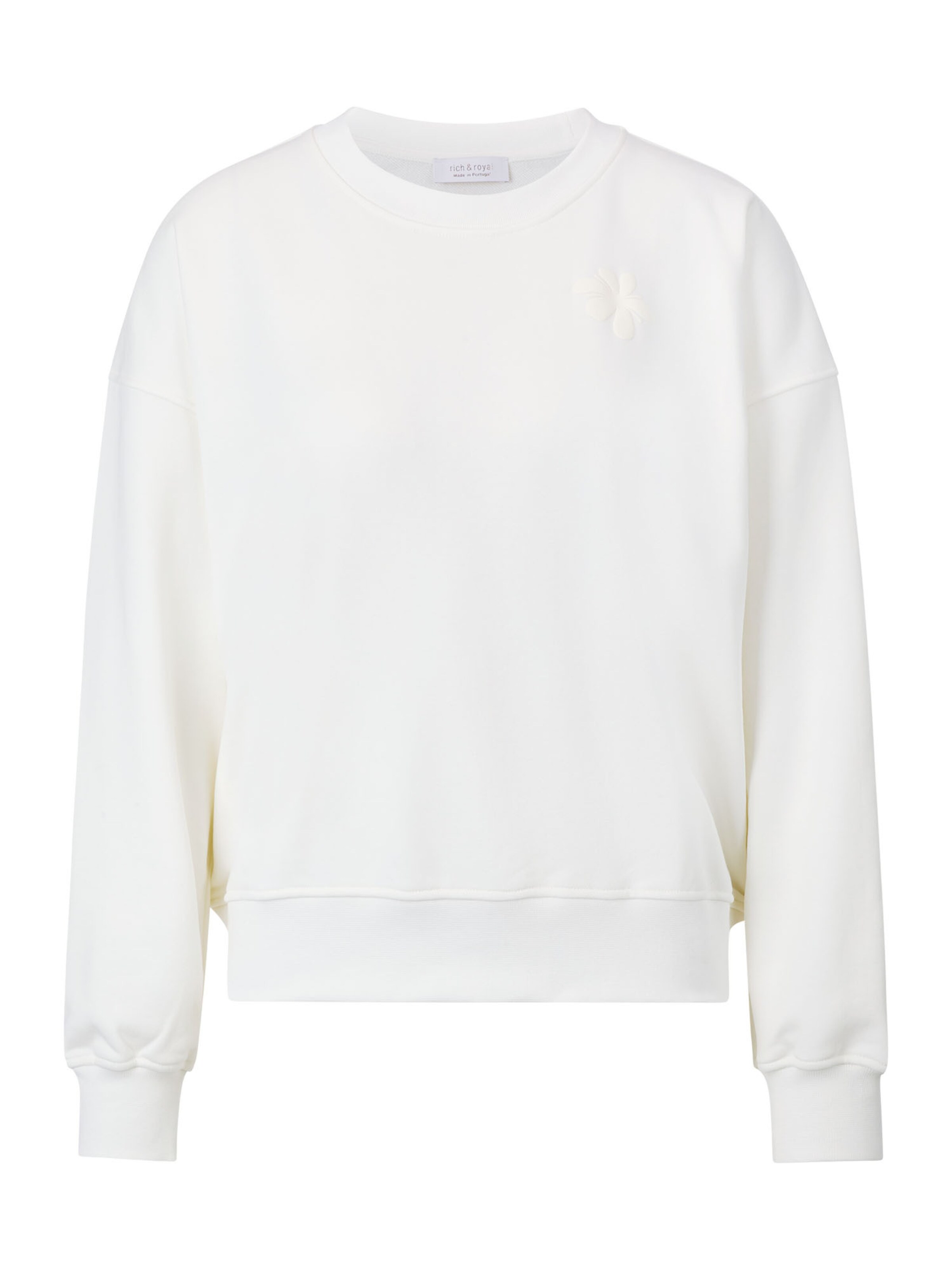 Rich & Royal Sweatshirt in White: front