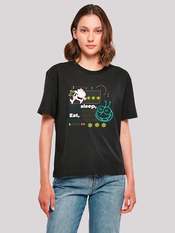 T-shirt 'Heroes of Childhood Die Biene Maja Eat Sleep Rave Repeat' F4NT4STIC en noir : devant