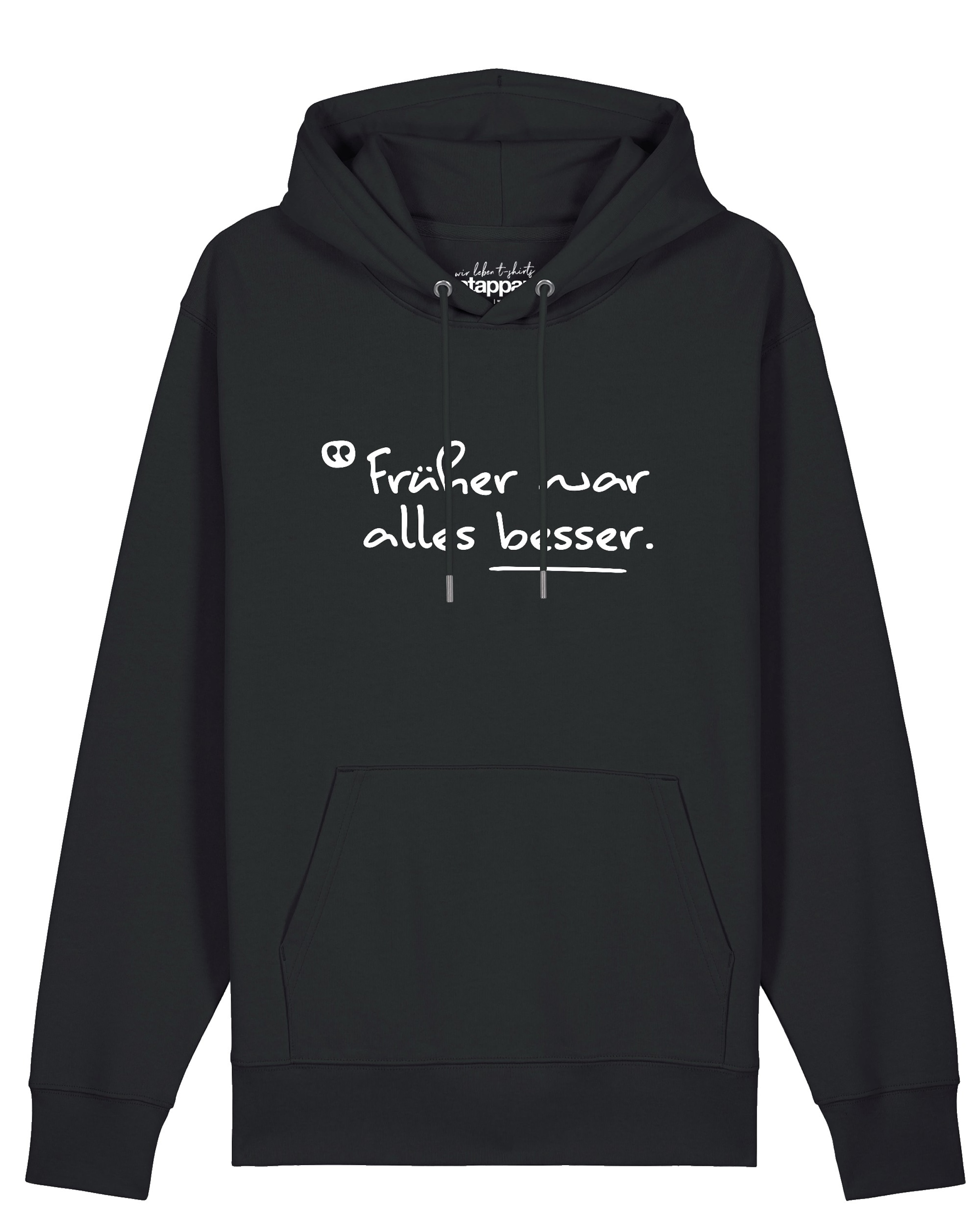 Watapparel Sweatshirt 'Früher War Alles Besser' in Zwart: voorkant